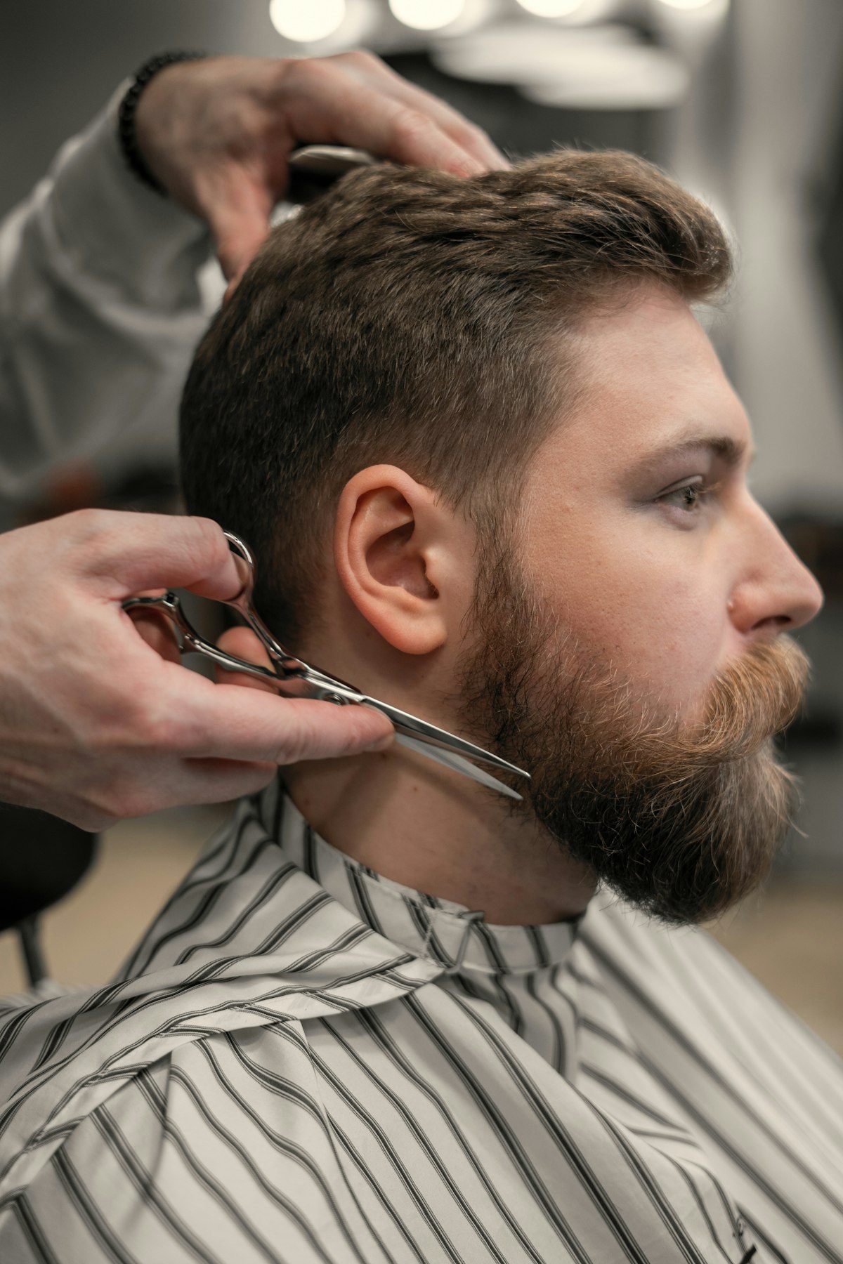 Sample photo: beard trim with scissors